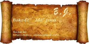 Bakró Józsua névjegykártya